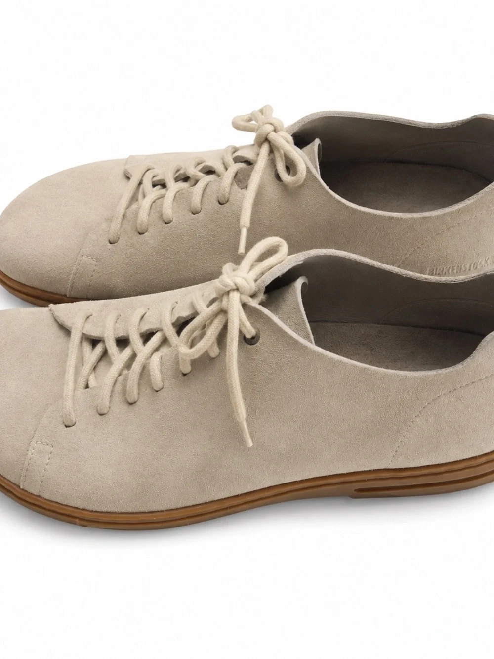 Birkenstock Men's Suede Sneakers in Light Beige with Gum Sole